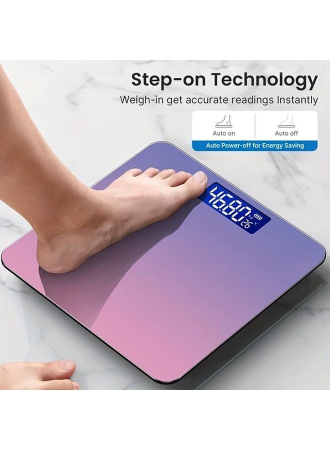 Aurora Pink Digital Bathroom Scale With Temperature Display 400lb Capacity Multi Unit LCD - Image 4